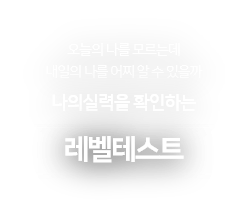 오늘의 나를 모르는데 내일의 나를 어찌 알 수 있을까, 나의 실력을 확인하는 레벨테스트