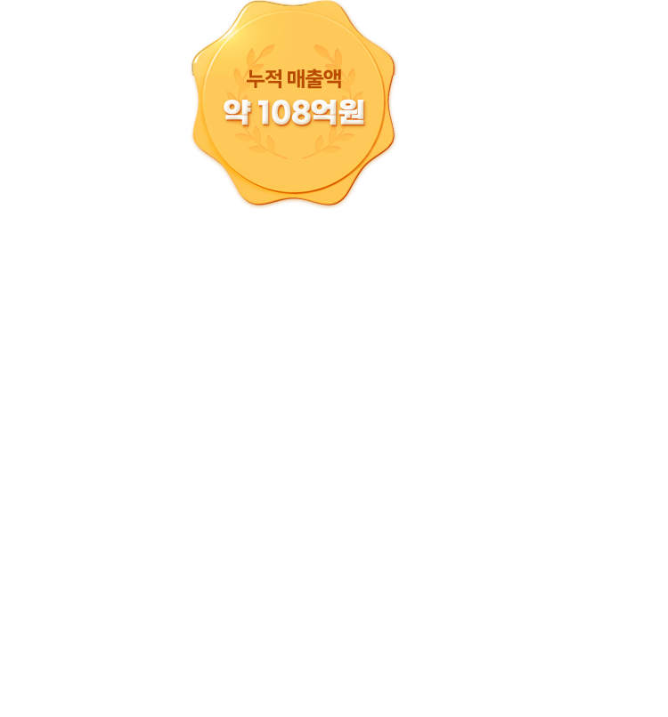 누적 매출액 약 108억원