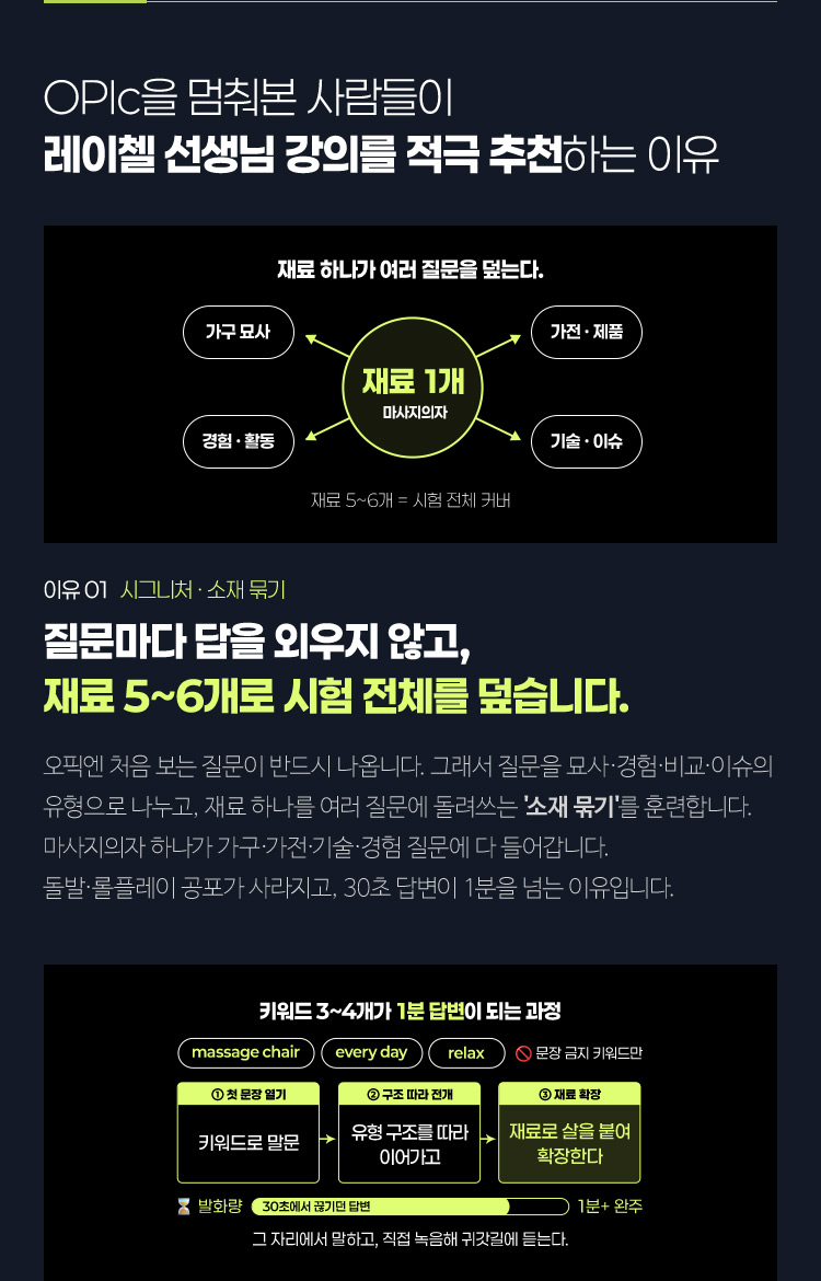 오픽에서 멈춰본 사람들이 레이첼 선생님 강의를 적극 추천하는 이유_1