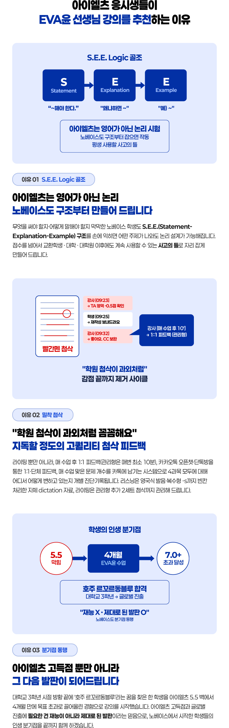 아이엘츠 응시생들이 EVA윤 선생님 강의를 추천하는 이유