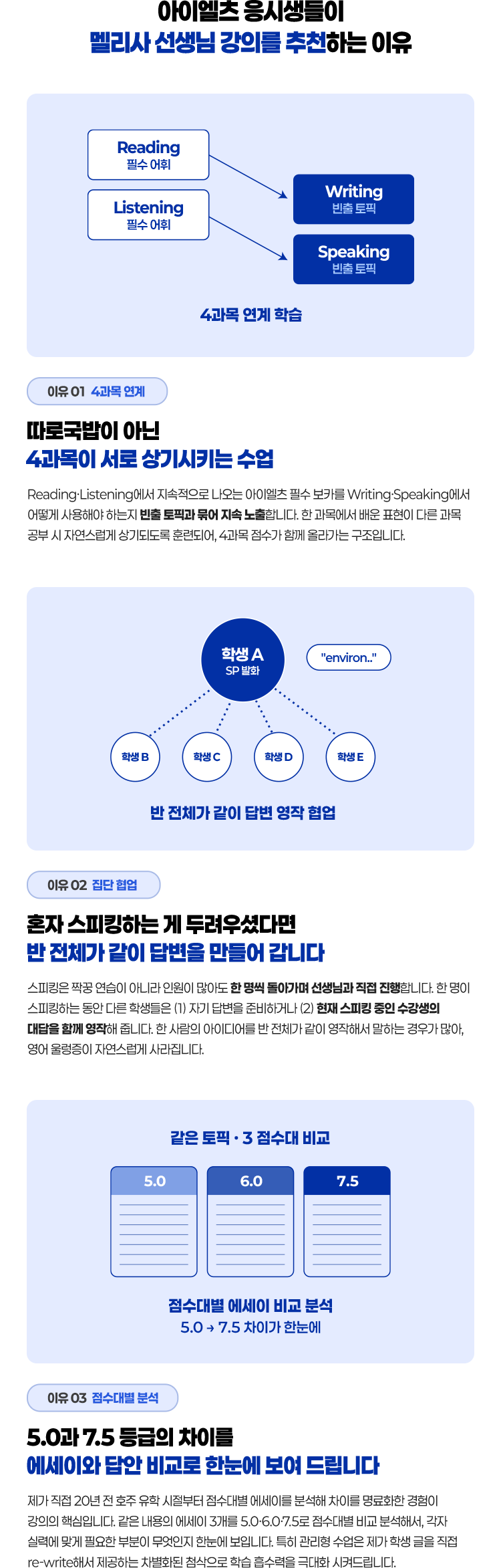 아이엘츠 응시생들이 멜리사 선생님 강의를 추천하는 이유