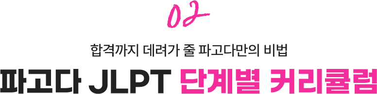 02. 합격까지 데려가 줄 파고다만의 비법 - 파고다 JLPT 단계별 커리큘럼