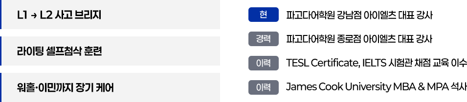 Sarah이 선생님 약력